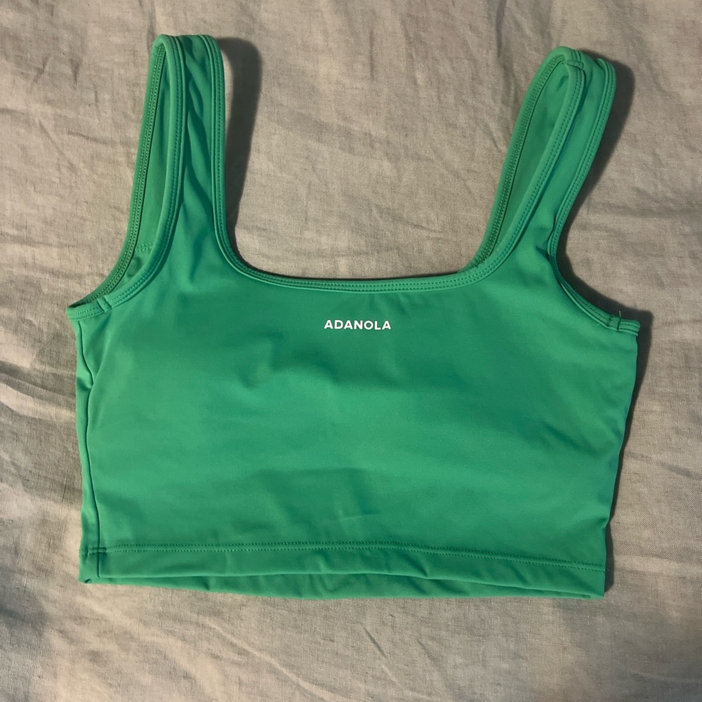 Adanola Green Scoop Neck Sports Bra Top